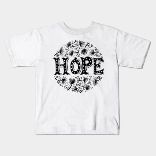 Letter design hope with floral on circle background. Kids T-Shirt